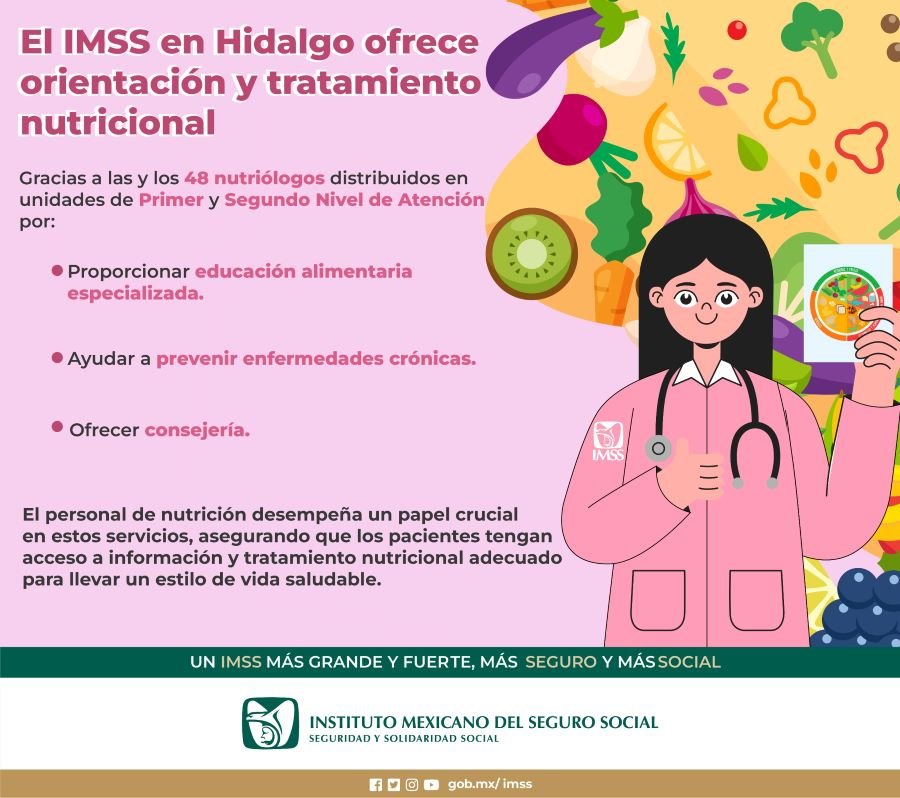 Imparte IMSS Hidalgo orientación y tratamiento nutricional a derechohabientes para una vida más saludable