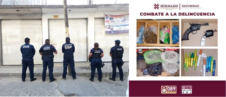 SSPH Decomiso más de 5 mil 500 Dosis de Marihuana, Cristal, Cocaína en Zimapán