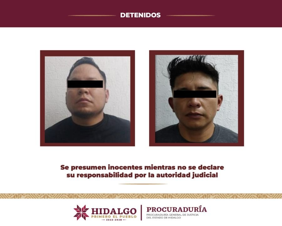 Detiene PGJEH a Dos Personas Investigadas Por Narcomenudeo, Portación de Arma de Fuego y Cartuchos