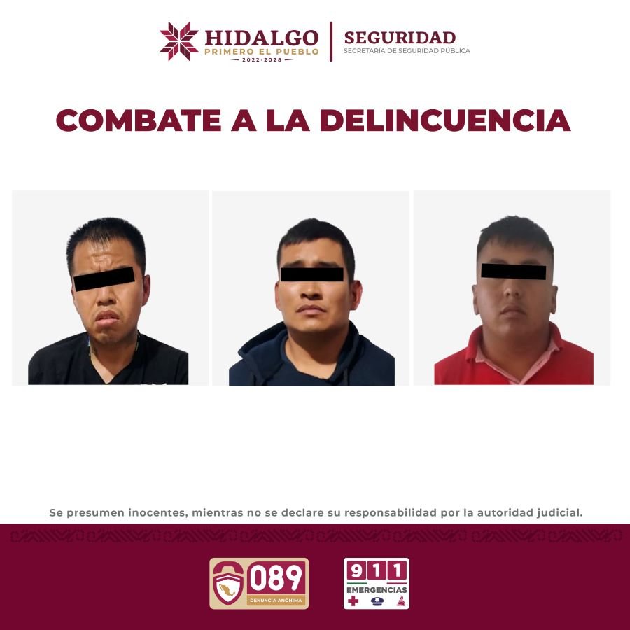SSPH Asegura a tres personas durante recorridos de prevención y vigilancia