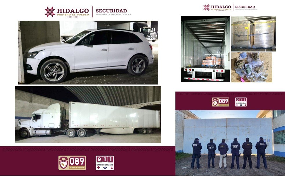 En Operativo, SSPH Recupera Tractocamión Con Productos Robados