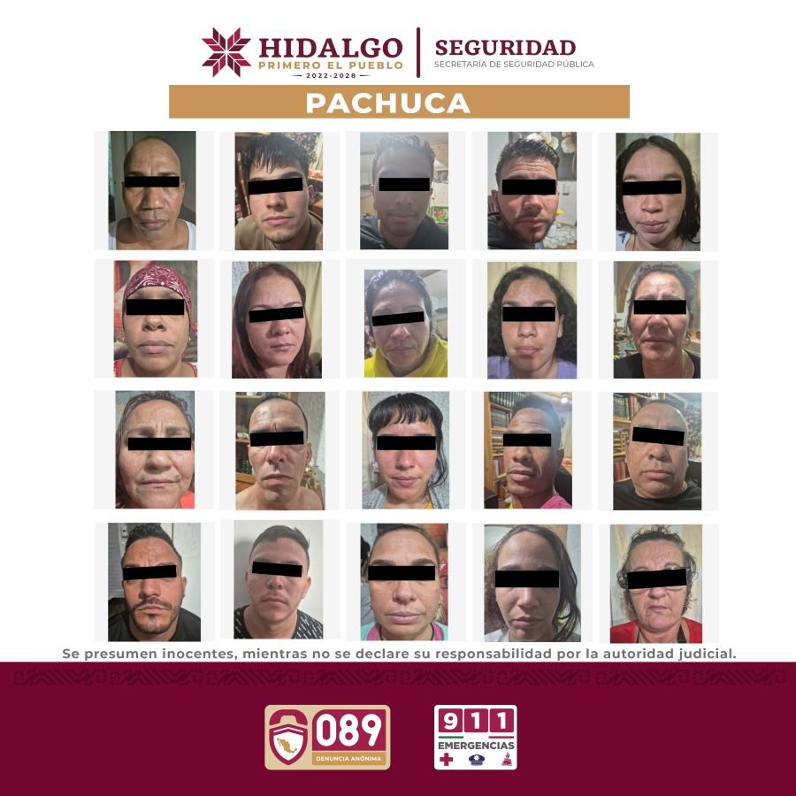 En Operativos Contra Narcomenudeo, SSPH Detiene a 22 Personas