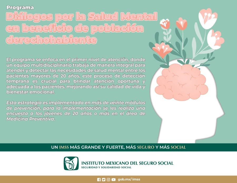 Impulsa IMSS Hidalgo Programa Diálogos Por la Salud Mental en Beneficio de Población Derechohabiente