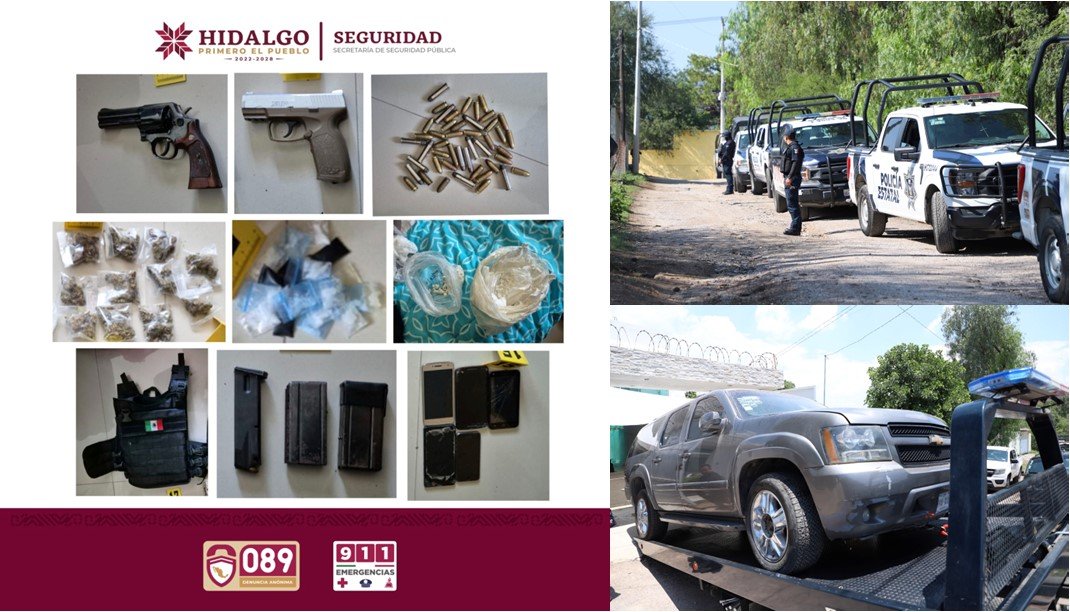 SSPH Asegura Sustancias Ilegales y Vehículo Blindado En Tula