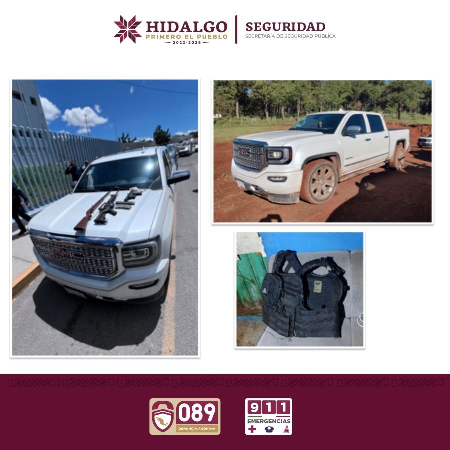 Asegura SSHP Vehículos y Armas En Acaxochitlán