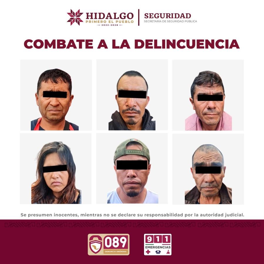 Detiene SSPH a Seis Personas Por Actividades de Narcomenudeo