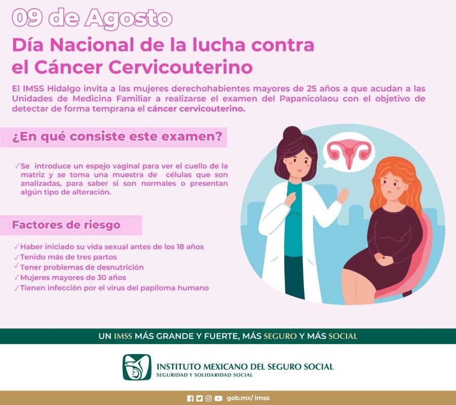 Invita IMSS Hidalgo a mujeres a realizarse Papanicolaou para prevenir cáncer cervicouterino