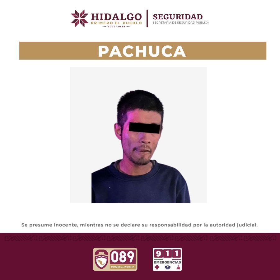 Por Robo, Policía Estatal Detiene a Sujeto en Pachuca