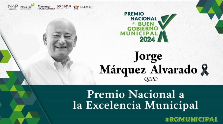 El Instituto del Buen Gobierno Otorgó Reconocimiento Especial Post-Mortem al Alcalde Jorge Márquez Alvarado