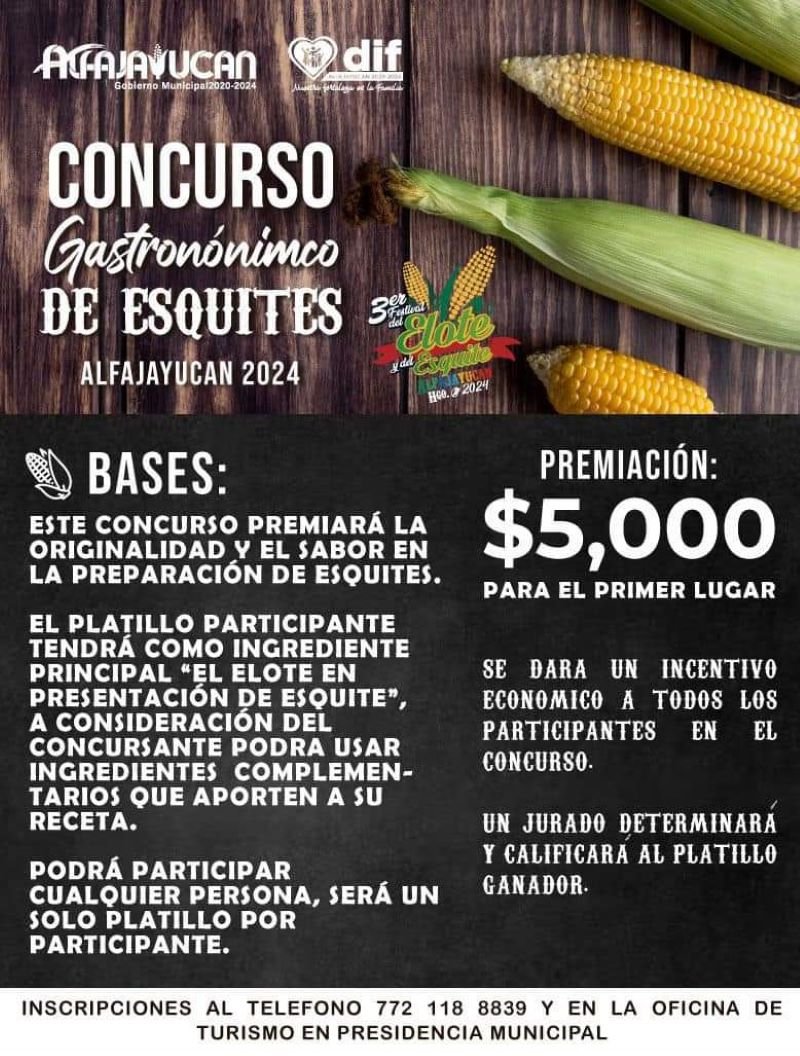 Realizarán Tercer Festival del Elote y los Esquites en Alfajayucan
