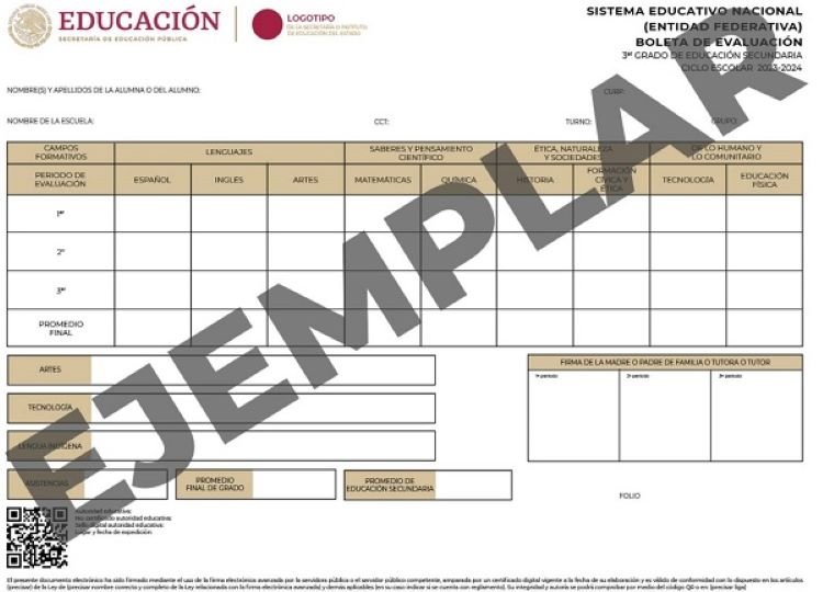 Nuevas Boletas para Primaria  y Secundaria en el Ciclo Escolar 2024-25