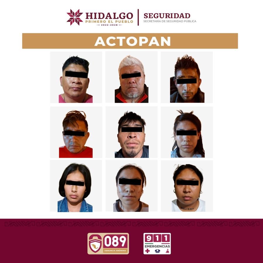 SSPH Desarticula Célula Delictiva Dedicada al Narcomenudeo en Actopan