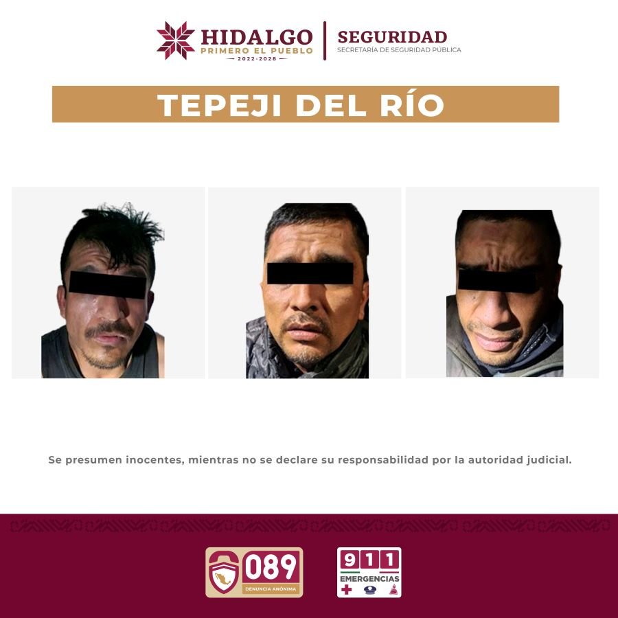 SSPH Detiene a 3 Hombres  Por Narcomenudeo