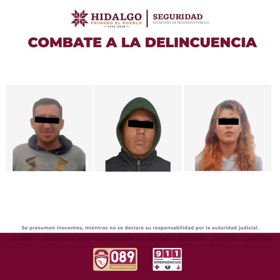 En Flagrancia, Tres Personas Fueron Detenidas Al Cometer Un Robo