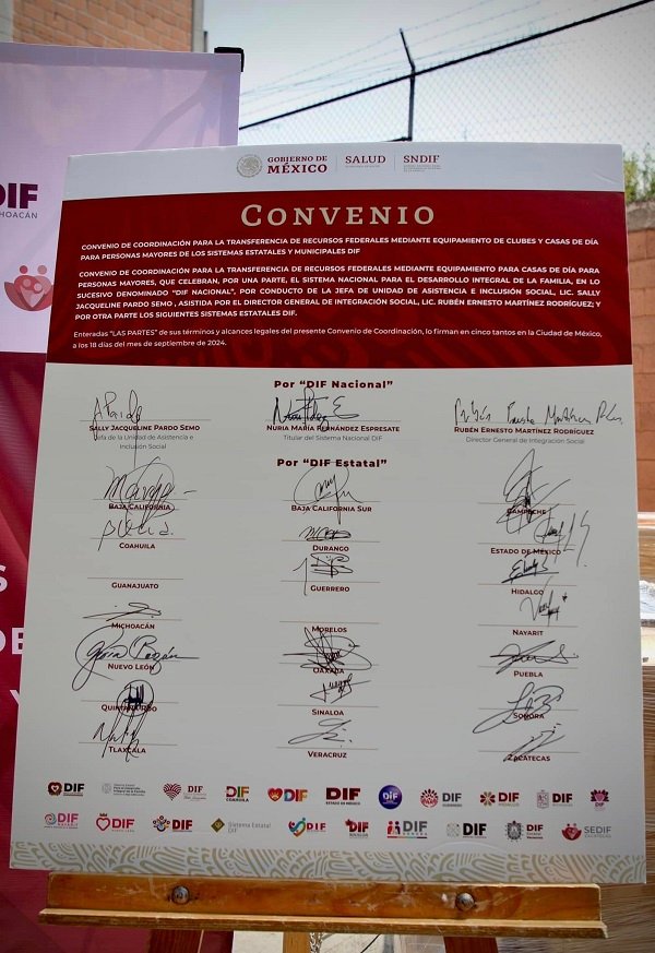 Firman Convenio de Coordinación DIF Hidalgo- DIF Nacional Para Transferir Recursos Federales Para Equipamiento de Clubes y Casas de Día