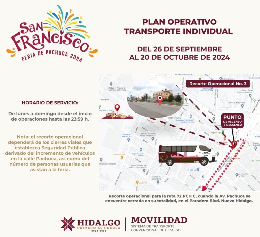 Implementa Semot Operativo Especial Por Feria San Francisco Pachuca Hidalgo 2024