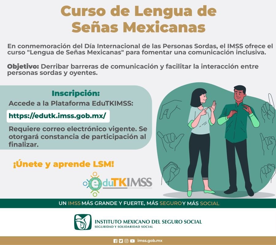 Invita IMSS Hidalgo a Participar en el Curso de Lengua de Señas Mexicanas Para Romper Barreras de Comunicación