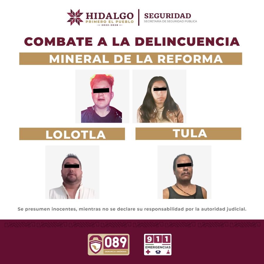 SSPH Detiene a dos Personas por Portación Ilegal de Armas, y a Dos Más Por Intento de Robo