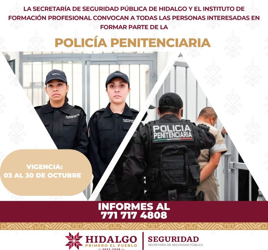 Abre SSPH Proceso de Reclutamiento Para Policía Penitenciaria