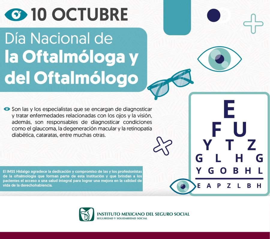 Concientiza IMSS Hidalgo Acerca de Importancia de Labor de Oftalmólogas y Oftalmólogos en su Día