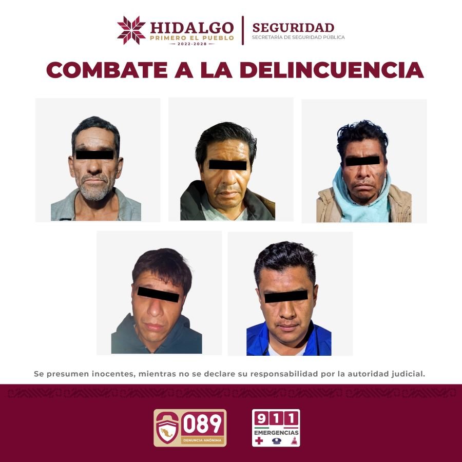 En Operativos, SSPH Detiene a 5 Personas Por Delitos Contra la Salud