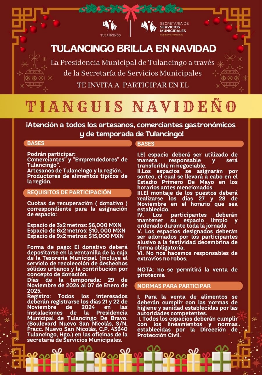 Abrirán Registro Para Participar en Tianguis Navideño