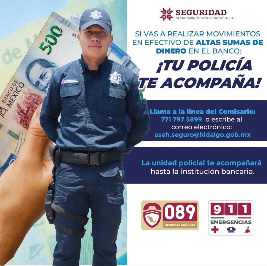 Con El Servicio “Tu Policía Te Acompaña”, SSPH Refuerza Seguridad Para Evitar Robos