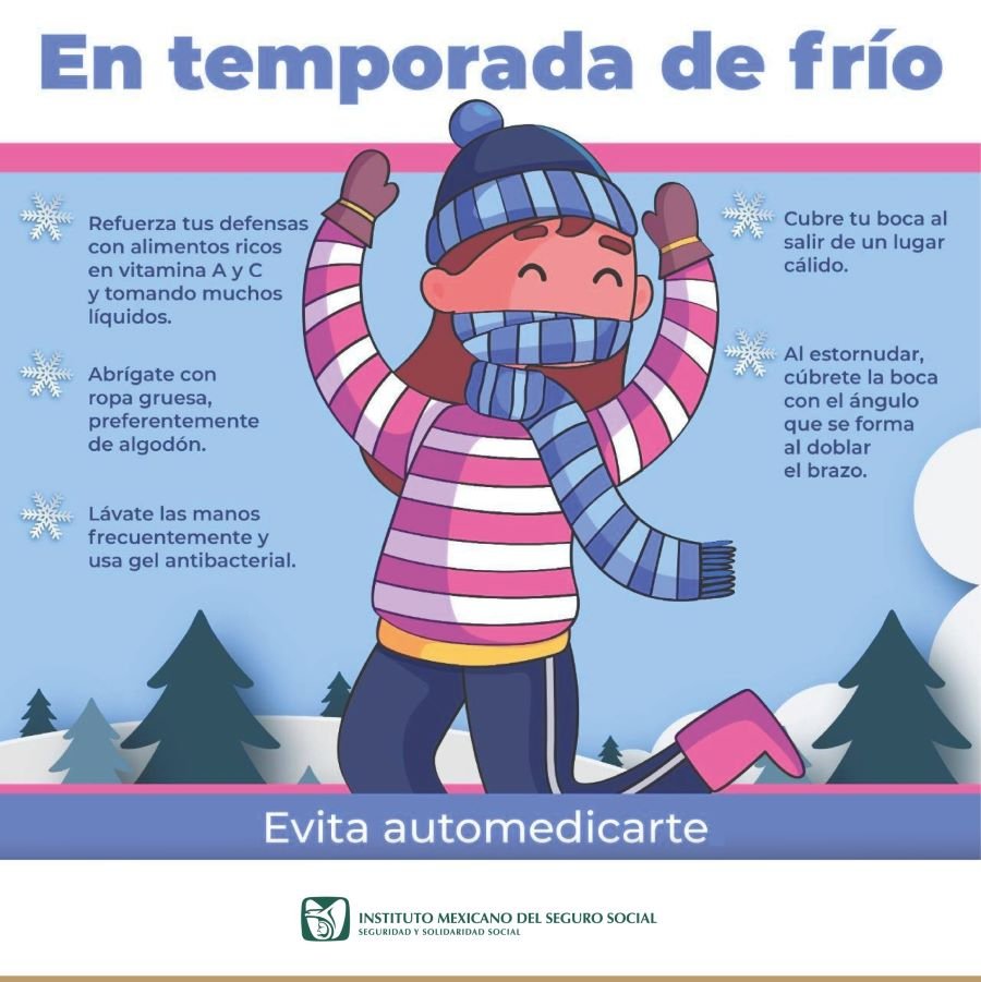 Previene IMSS Hidalgo sobre bajas temperaturas