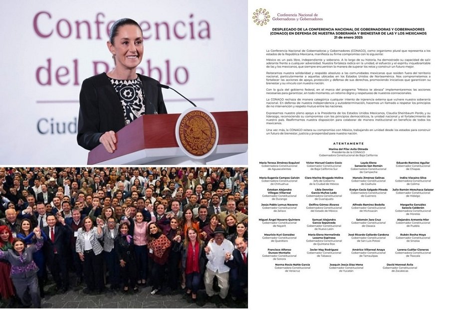 32 Gobernadores de la Conago Apoyan Presidenta Claudia Sheinbaum, Para que México Siga Siendo un País, Libre, Independiente y Soberano