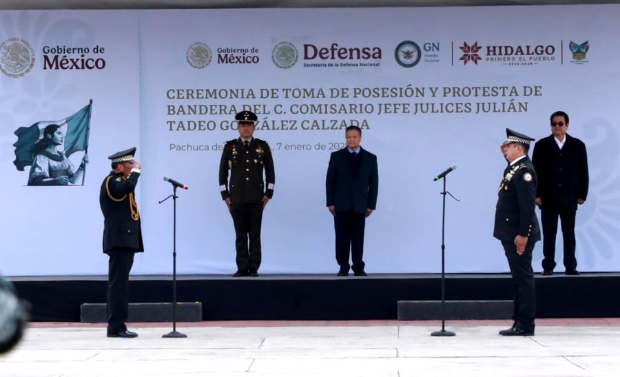 Atestigua Julio Menchaca Toma de Protesta del Nuevo Coordinador de la Guardia Nacional en Hidalgo