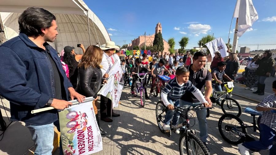 Cientos de Niñas y Niños de Pueblos Originarios de Hidalgo, Se Benefician Con Bicicletón Indígena 2024