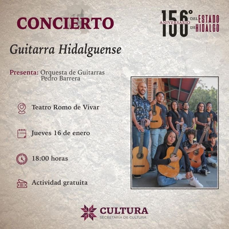 Concierto y charla conmemoran 156 años del estado de Hidalgo