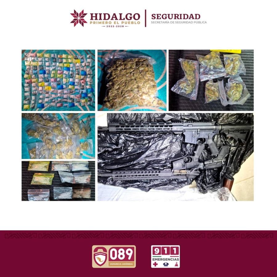 Incauta SSPH Droga y Armas Durante Operativo en Pachuca