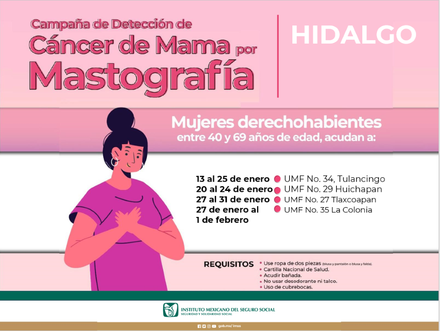 Promueve IMSS Hidalgo salud de mujeres con Unidades Móviles de Mastografía