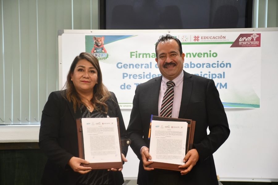 UTVM y el ayuntamiento de Tlahuelilpan formalizaron convenio de colaboración