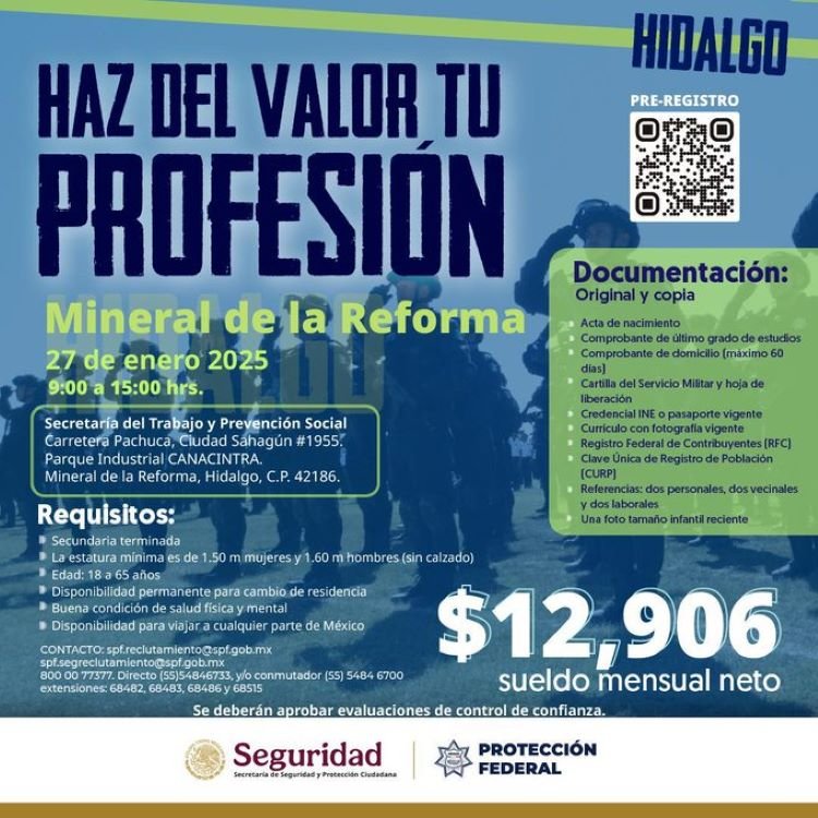 Invitan a Concursar Por Plaza de Guardia Federal