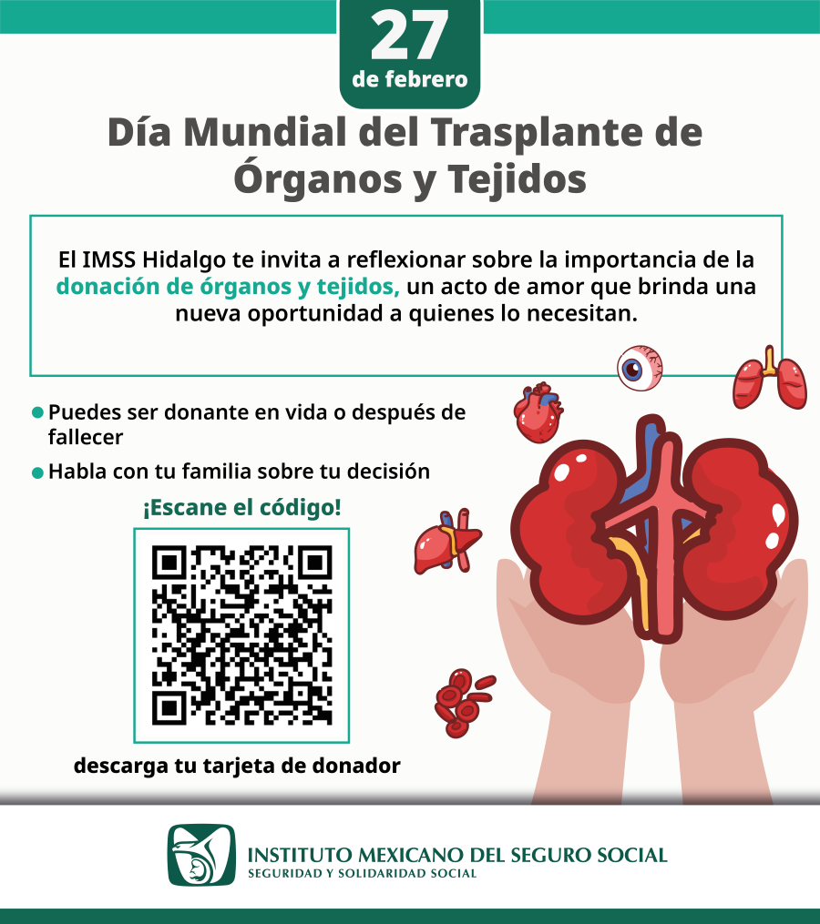 Busca IMSS Hidalgo Concientizar Sobre la Importancia de la Donación de Órganos