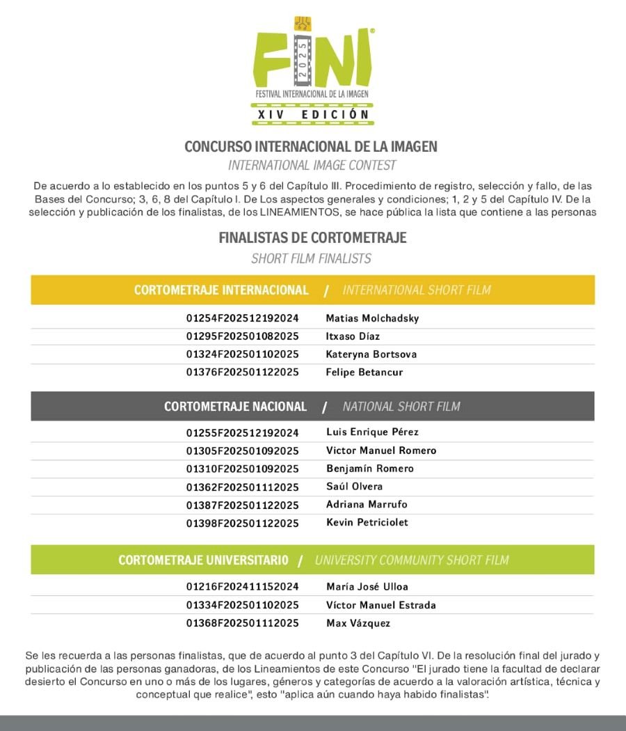 Conoce a las y los Finalistas del Concurso FINI 2025