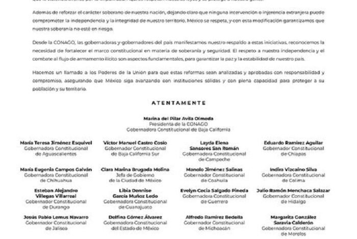 Julio Menchaca respalda reformas para fortalecer soberanía y combatir tráfico de armas