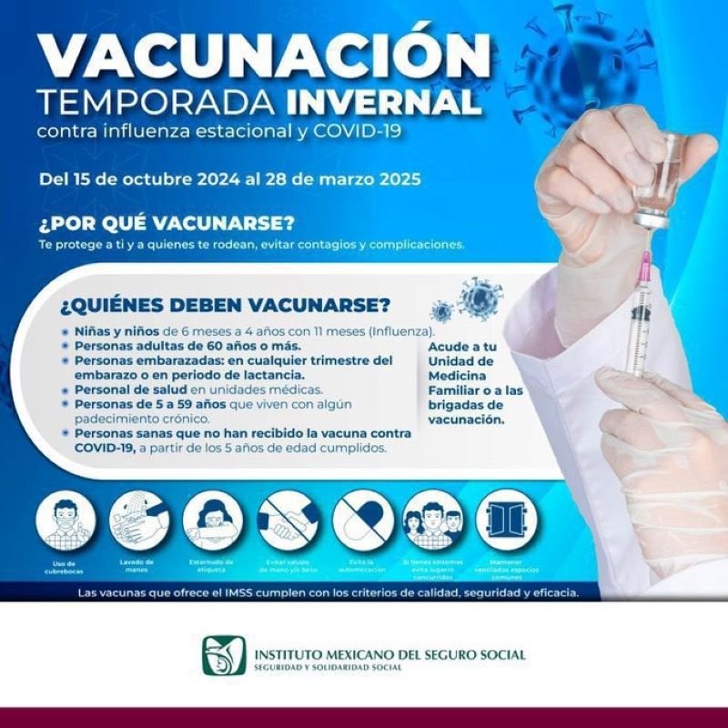 IMSS Hidalgo lanza campaña de vacunación para la temporada invernal 2024-2025