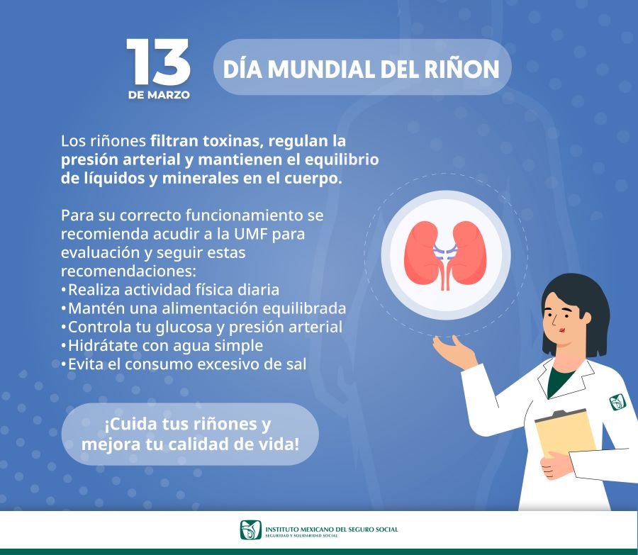 Refuerza IMSS Hidalgo Prevención de Enfermedades Renales Crónicas