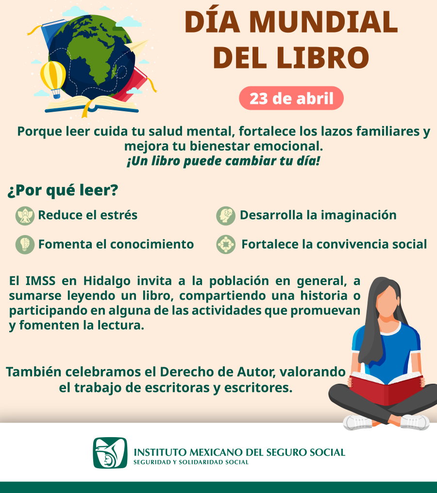 Promueve IMSS Hidalgo lectura en Día Mundial del Libro