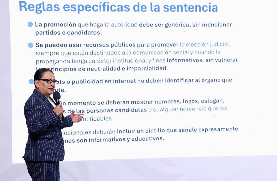 Presenta Rosa Icela Rodríguez lo relativo a la elección del poder judicial La Conferencia Del Pueblo.