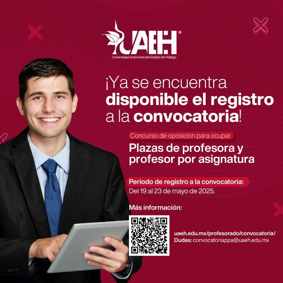 Abre UAEH Convocatoria Para Concursar Plazas de Profesor o Profesora Por Asignatura