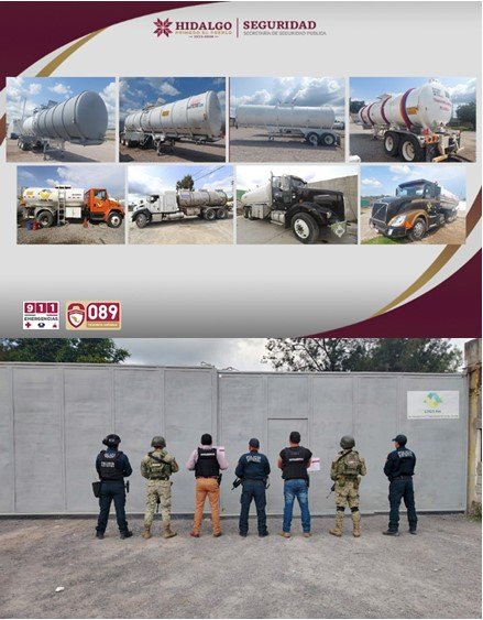 SSPH Incautó 183 Mil Litros Combustible, Cuatro Tractocamiones Acoplados Pipas, 5 Automóviles, Una Camioneta