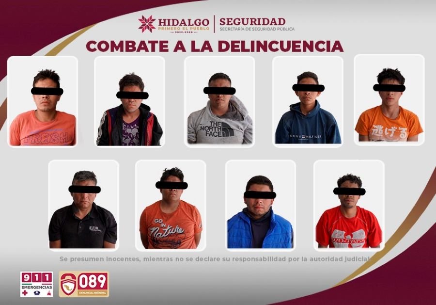 SSPH Detiene a 10 Sujetos Tras Robo y Desvalijamiento de un Tractocamión en el Arco Norte