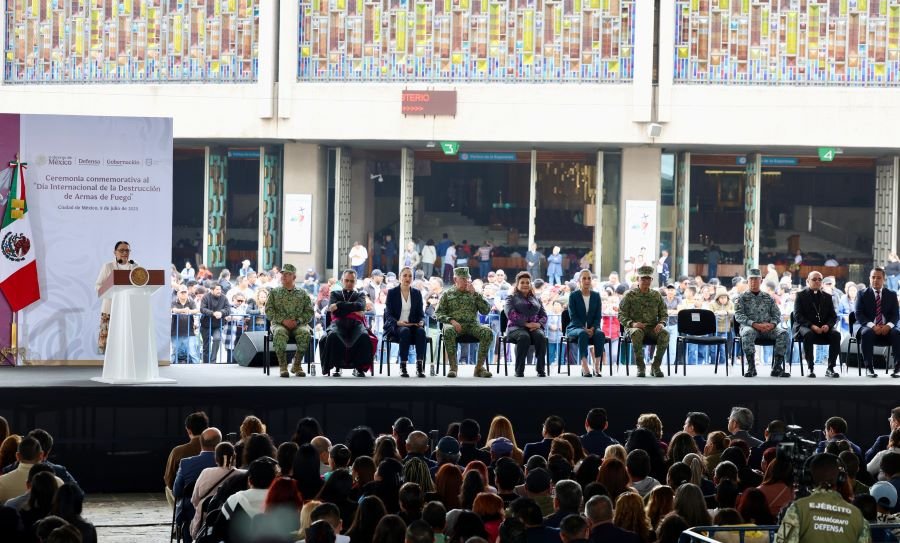 Con La Presidenta de La Paz, México Conmemora El Día Internacional de La Destrucción de Armas de Fuego