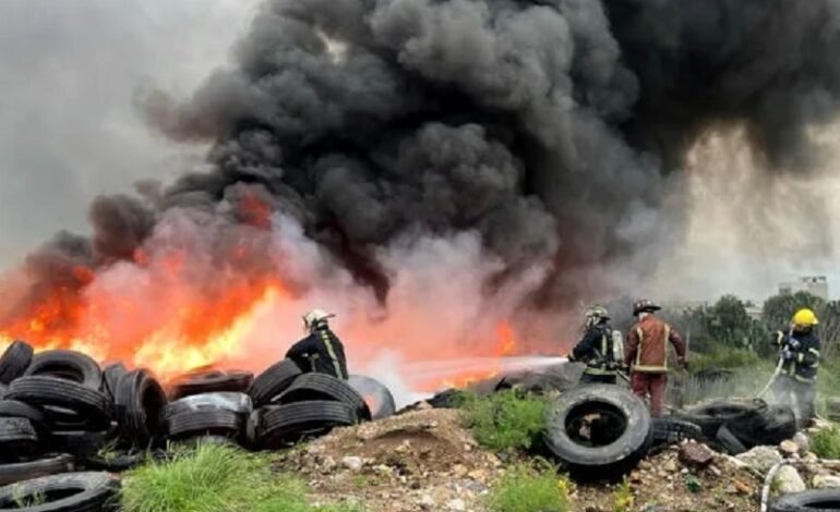 Pavoroso Incendio Cerca de la Comunidad de la Higa Originado por Quema de Llantas