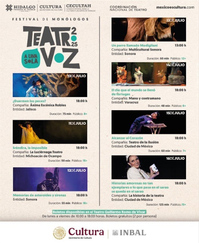 Siete piezas teatrales a una voz: Hidalgo recibe al Festival de Monólogos 2025