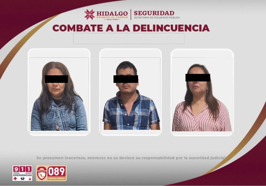Tras Agresión en Bar de Mixquiahuala, SSPH Detiene a un Hombre y 2 Mujeres, Presuntos Responsables